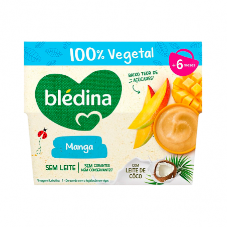 Blédina Tacinha 100% Vegetal de Mango con Leche de Coco 4x95g
