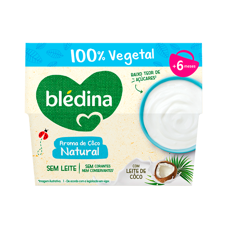 Blédina Tacinha 100% Vegetal Aroma de Côco Natural com Leite de Côco 4x95g