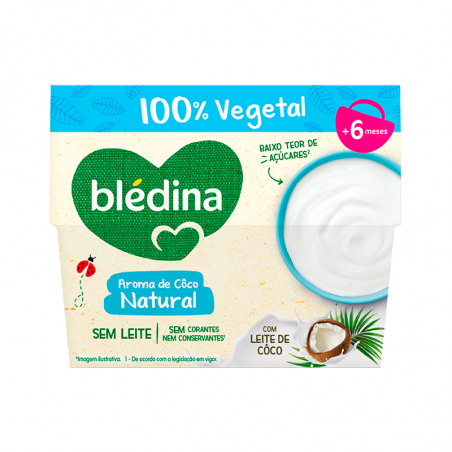 Blédina Tacinha 100% Aroma Vegetal de Coco Natural con Leche de Coco 4x95g
