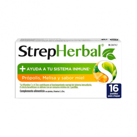 Strepherbal Propolis and Honey Flavor Cidreira 16 Tablets