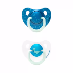 Suavinex Night & Day Silicone Chupeta 0-6m 2 unidades Azul