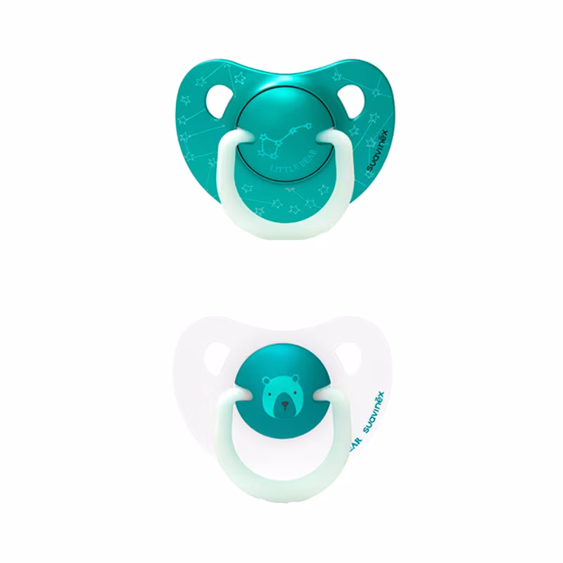 Suavinex Night & Day Chupete Silicona 0-6m 2 unidades Verde