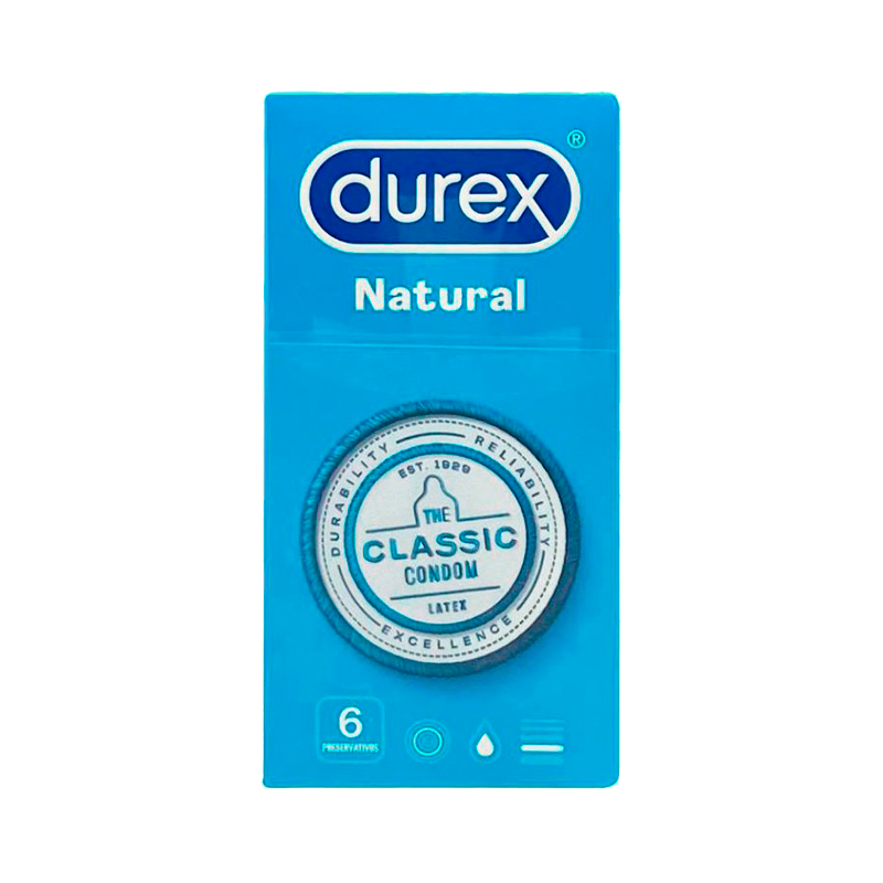 Preservativos Durex Natural Plus 6 uds