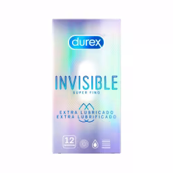 Durex Invisible Extra Lubrificado 12 preservativos