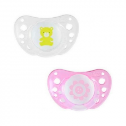 Chicco Physio Air Pacifier Silicone 0-6m 2 units Pink/Green