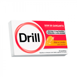 Drill Miel et Citron Sans Sucre 0,2mg+3mg 24 pastilles