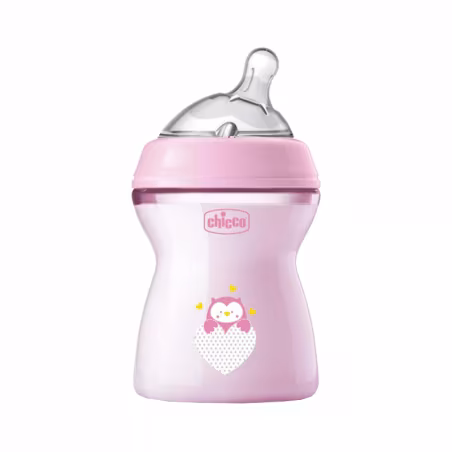 Chicco NaturalFeeling Biberon Débit Moyen +2m 250ml Rose