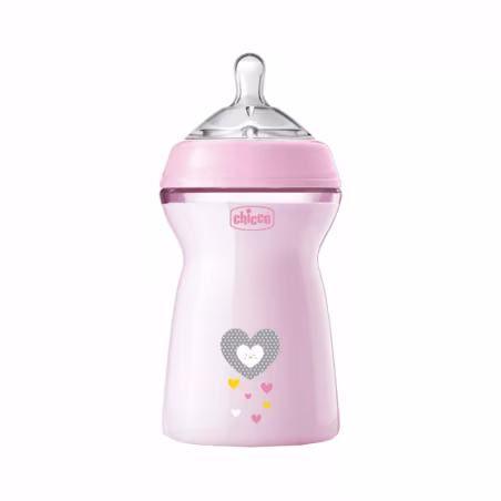 Chicco NaturalFeeling Biberon Débit Rapide +6m 330ml Rose