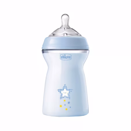 Chicco NaturalFeeling Biberon Débit Rapide +6m 330ml Bleu