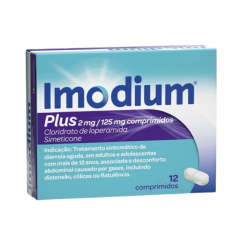 Imodium Plus 2mg +125mg 12 comprimidos