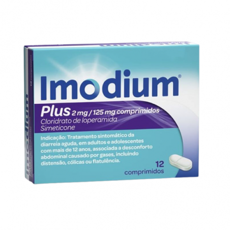 Imodium Plus 2mg +125mg 12 comprimés