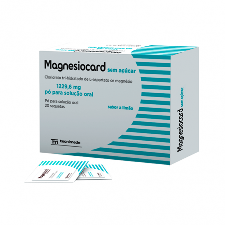 Magnesiocard Sem Açúcar 1229,6 mg Pó para Solução Oral 20saquetas