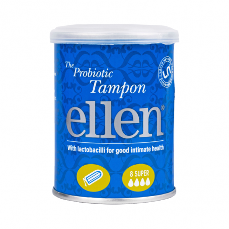 Tampones menstruales Ellen con super 8 unidades de probióticos