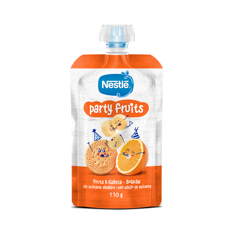 Nestlé Paquete Fiesta Frutas Plátano Naranja y Galleta 110g