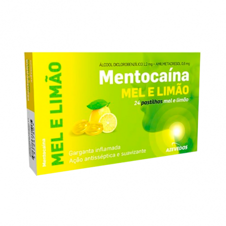 Mentocaína Mel e Limão 24 pastilhas