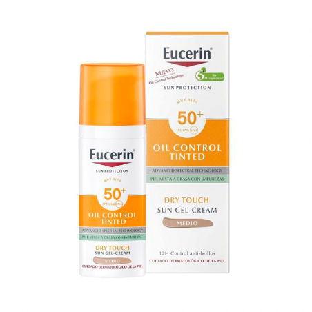 Eucerin Sun Oil- Control Gel-Crème Teinté SPF50+ Ton Moyen 50ml