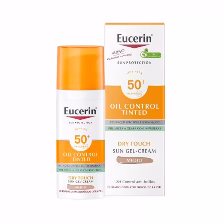 Eucerin Sun Oil Control Tinted Gel-Creme FPS50+ Tom Médio 50ml