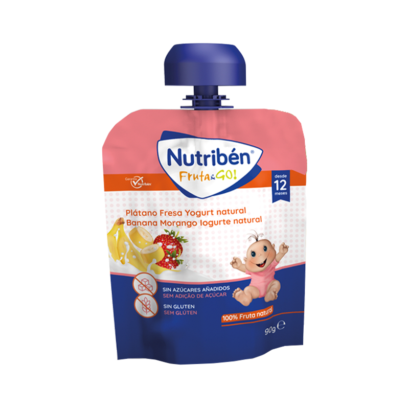 Nutribén Fruta & Go Banana, Strawberry and Natural Yogurt 90g