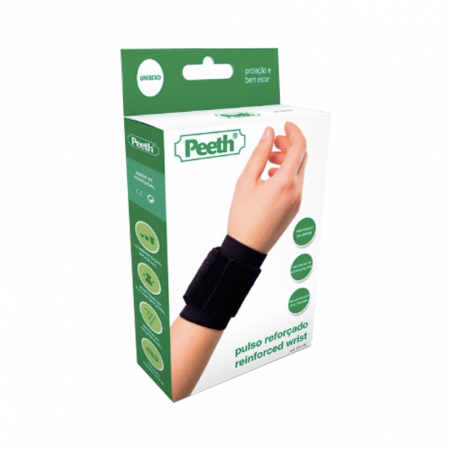 Peeth Reinforced Elastic Wrist Large Black 1 Unit
