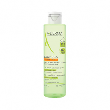 A-Derma Exomega Control Gel Lavante Emoliente 2 em 1 Corpo e Cabelo 500ml