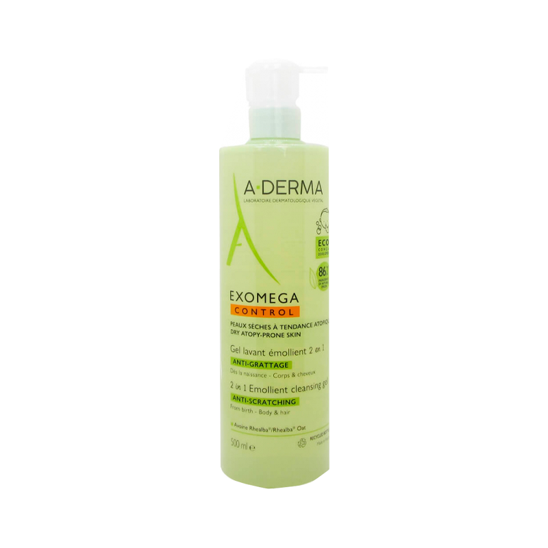 A-Derma Exomega Control Gel Lavante Emoliente 2 em 1 500ml