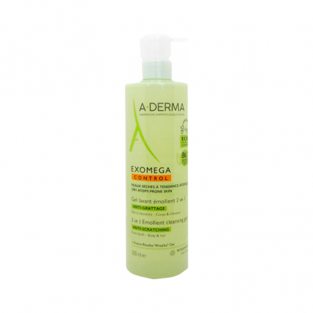 A-Derma Exomega Control Gel Nettoyant Émollient 2 en 1 Corps et Cheveux 500ml A-Derma Exomega Control Gel Nettoyant Émollient 2 en 1 Corps et Cheveux 500ml