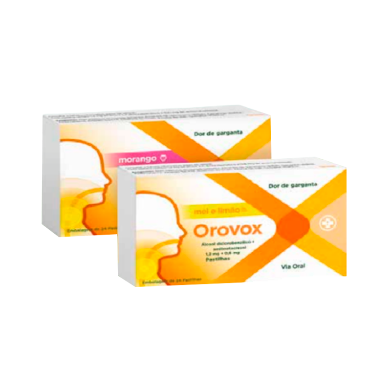Orovox Morango 1,2mg+0,6mg 24 pastilhas