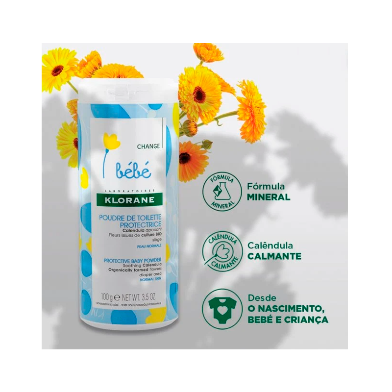 Klorane Talco Bebé en Polvo con Caléndula 100g