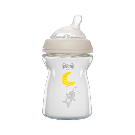 Chicco NaturalFeeling Biberon en Verre Débit Normal +0m 250ml