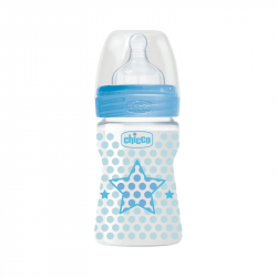 Chicco Well-Being Biberon Silicone Bleu Débit Normal 0m+ 150ml