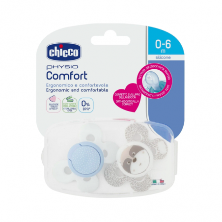 Chicco Physio Comfort Sucettes Silicone Bleu 0-6m