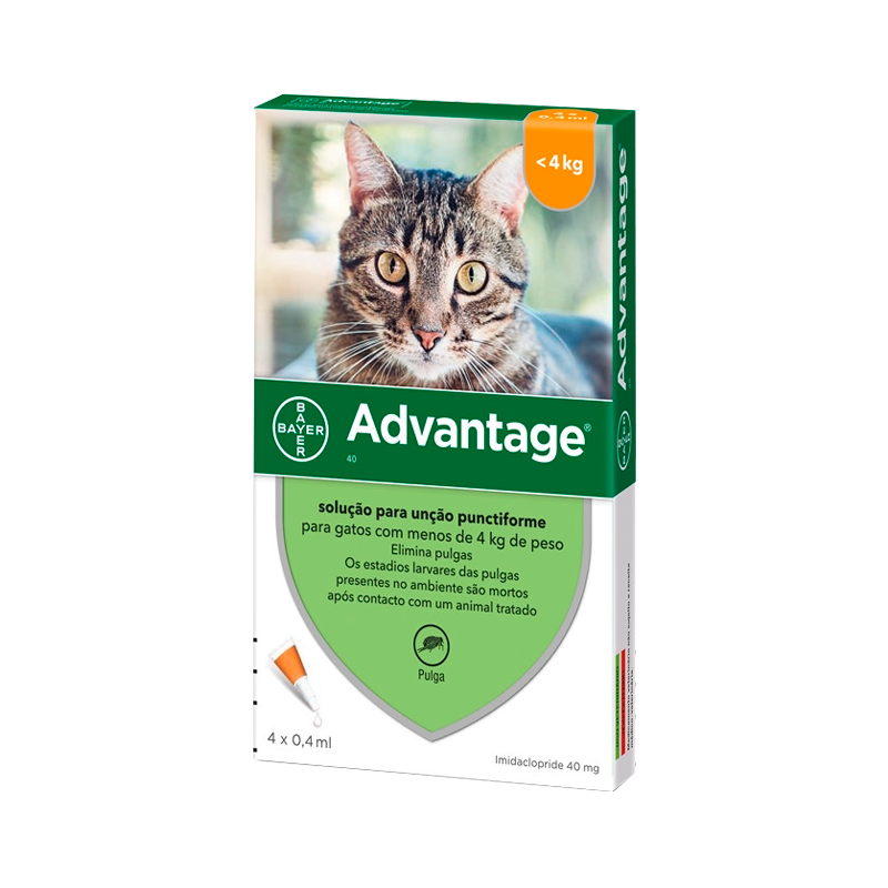 Advantage 40 Gatos até 4Kg 4pipetasx0,4ml