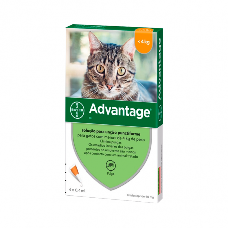 Advantage 40 Cats up to 4Kg 4pipetasx0.4ml Advantage 40 Cats up to 4Kg 4pipetasx0.4ml