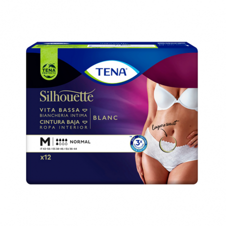 TENA Silhouette Normal Taille Basse Blanc Taille M 12unités