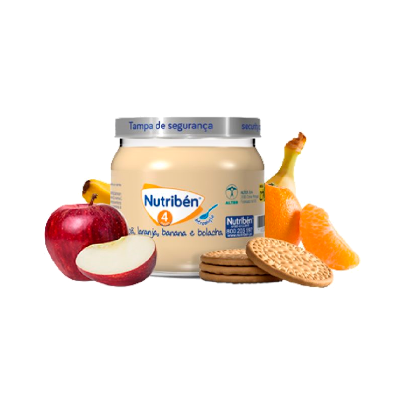 Nutribén Pomme, Orange, Banane et Biscuit Pot 120g