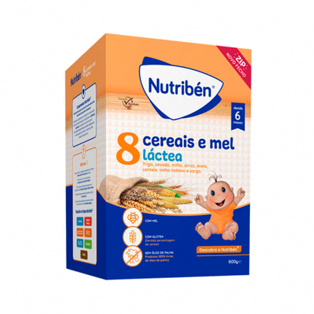 Nutribén Papa 8 Cereals and Milky Honey 6m + 600g