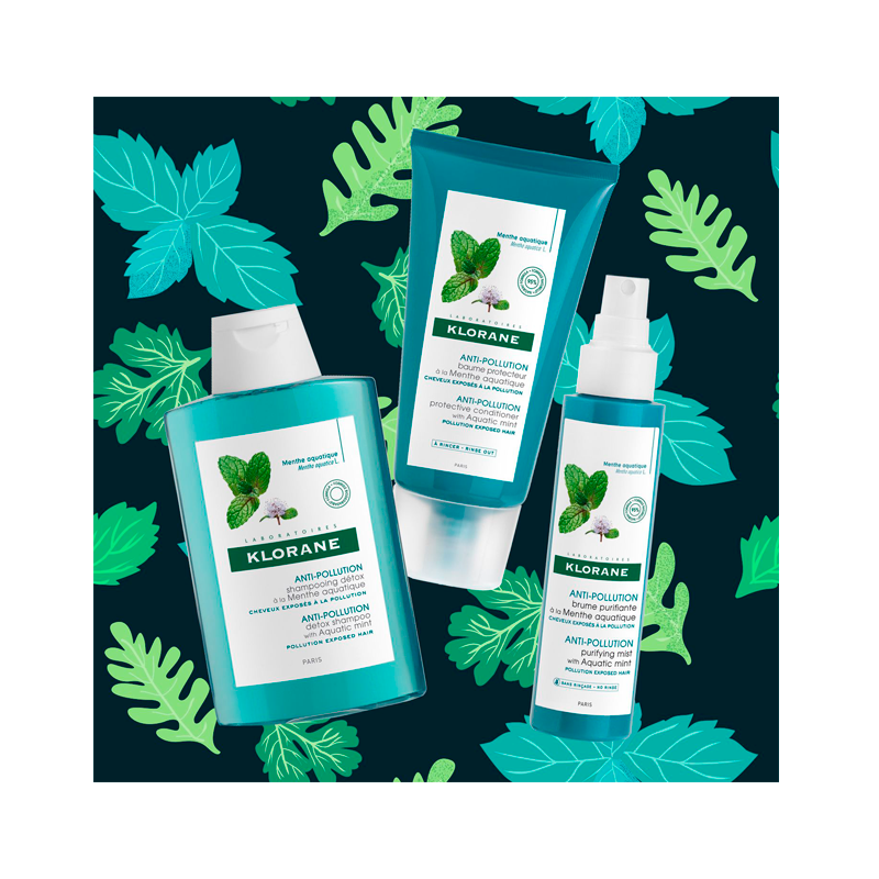 Klorane Champú Capilar Anticontaminación con Menta Acuática 400ml