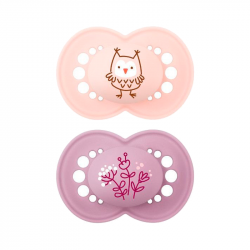 Mam 2 Original Silicone Pacifiers +6M Pink