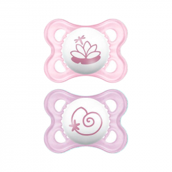 Mam 2 Original Silicone Pacifiers +0M Pink