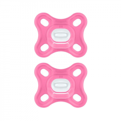 Mam 2 Pink Comfort Pacifiers +0M