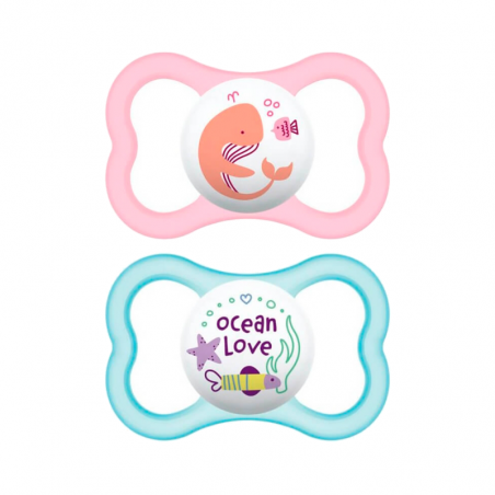 Mam Pacifier Air Silicone +6M Pink 2pcs