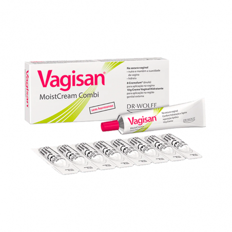 Vagisan Moisturizing Vaginal Cream Combi 8 eggs + 10g Cream