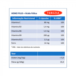 Terezia Hemo Plus + Ácido Fólico 60 cápsulas