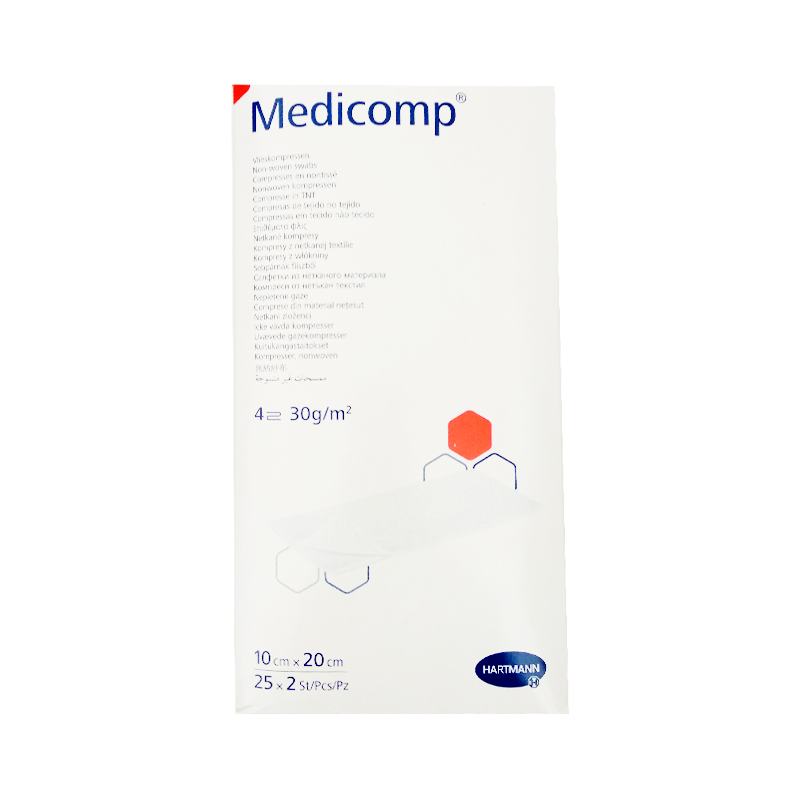 Medicomp Compresses Non tissées Stériles 10x20cm 50 unités