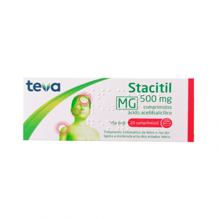 Ácido Acetilsalicílico Teva 500mg 20 comprimidos