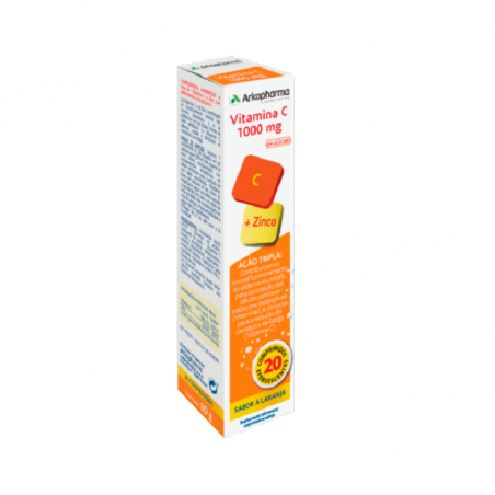 Arkopharma Vitamina C 1000mg + Zinc 20 comprimidos efervescentes