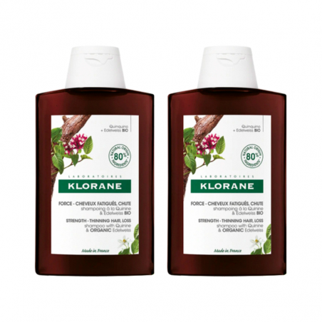 Klorane Quinine Bio Fortifying Anti-Hair Loss Shampoo 2x400ml