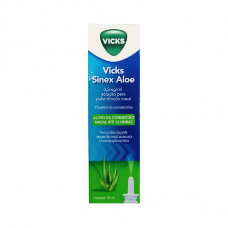 Vicks Sinex Aloe 0,5mg/ml Solução para Pulverização Nasal 15ml