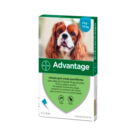 Advantage 100 Perros 4-10kg 4x1,0ml Advantage 100 Perros 4-10kg 4x1,0ml