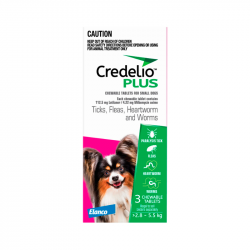 Credelio Plus Cão 112,5mg/4,22mg 2,8-5,5kg 3 comprimidos